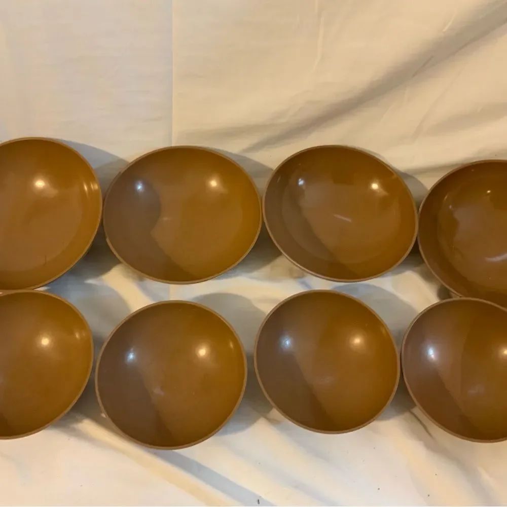 8 Pieces Vintage Texas Ware Brown- 4 small bowls 4.75” - 4 Small Bowls 5.75” k3
